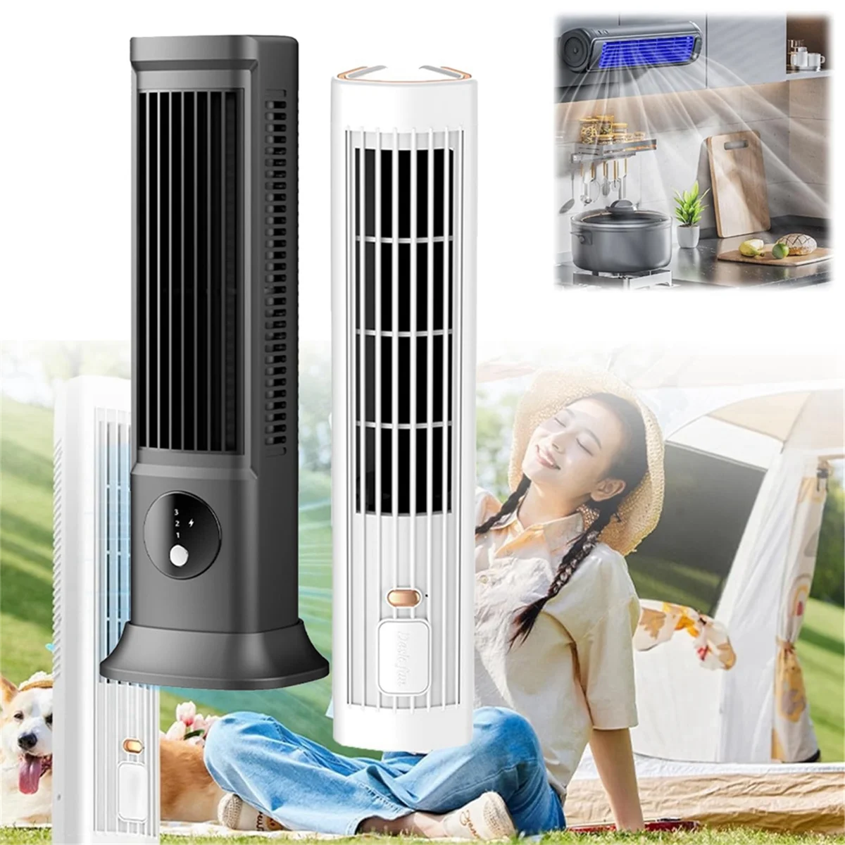 

HOT Cooling Air Conditioner Desk Tower Fan Portable Air ConditioningCooling Fan with 3 Speeds Office USB Cooling Fan2Pack