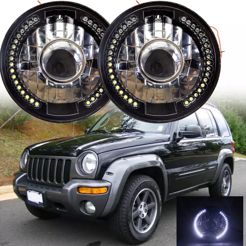 

Для Jeep Liberty 2003-2007 годов: пара 7-дюймовых белых фар-проекторов с эффектом «Halo»