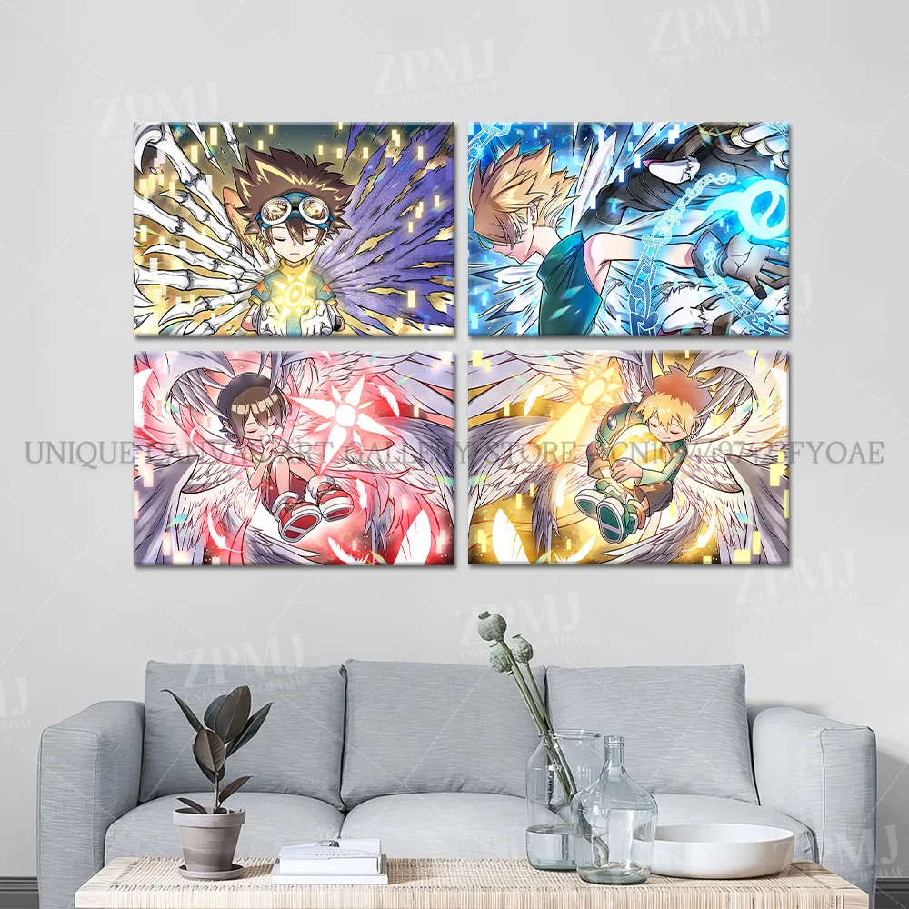Japanische Anime Leinwand Wandkunst Digimon Digital Monsters Home Dekorative HD Druck Poster Malerei Moderne Kein Rahmen Für Wohnzimmer – Detail 2