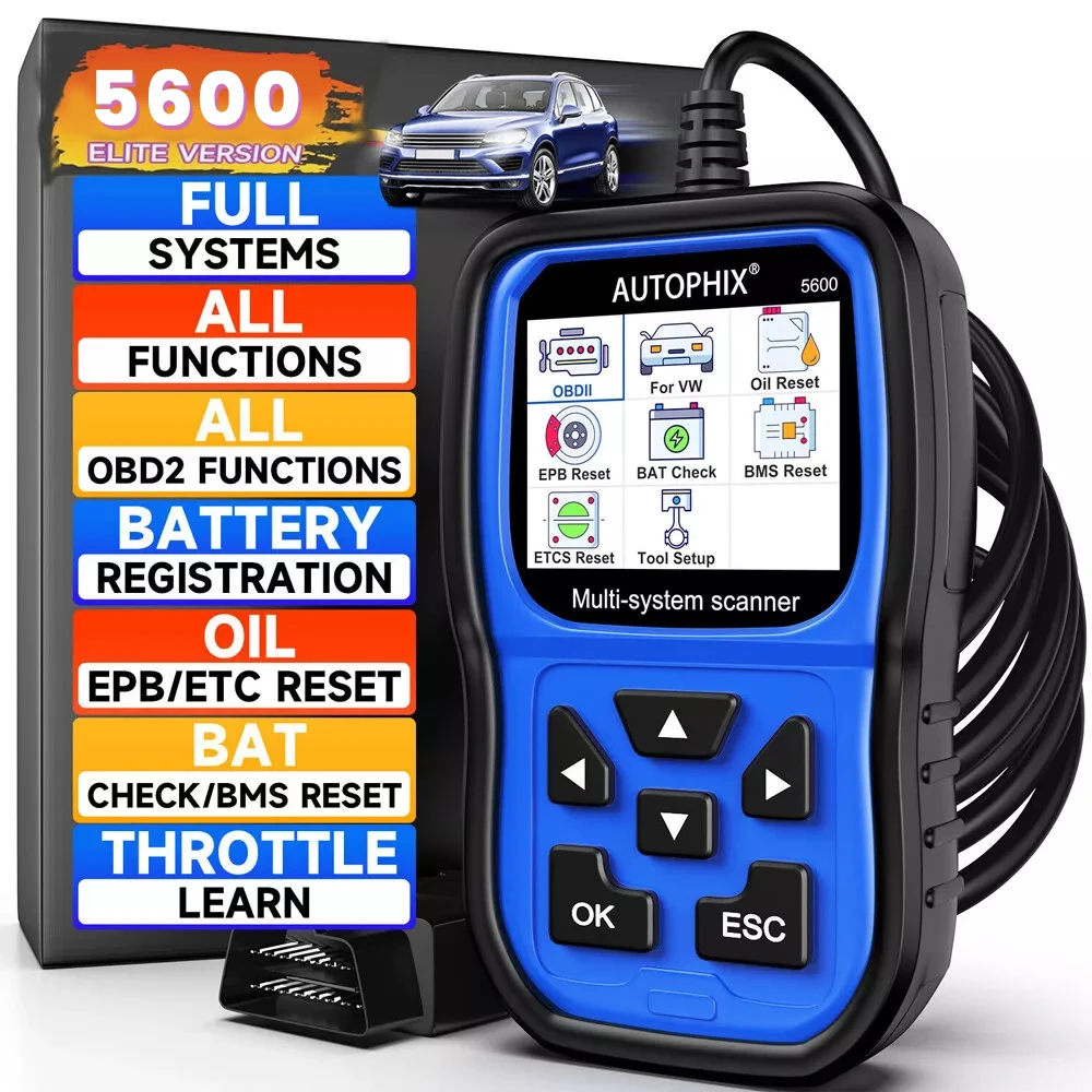 

AUTOPHIX 5600 for VW OBD2 Automotive Scanner for Audi TPMS Engine ABS EPB Battery Registration All System Car Diagnostic Tool