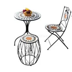 Courtyard outdoor Mosaic table and chair/ Chairs and tables of tea table banqueta