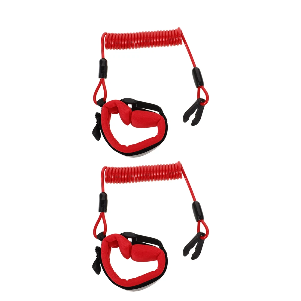 

2pcs Motorboat Flameout Rope Engine Safety Lanyard Quick Release Resistant Buoyancy Design For Ski Enthusiasts