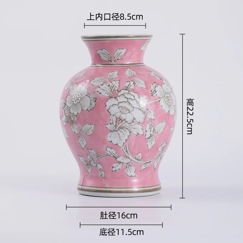 High Temperature Flower Vases Chinese Ceramic Vase Decoration Desktop Decoration Flower Utensils Sample Room Vase