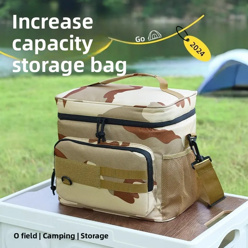 

Outdoor camouflage large capacity portable ice pack picnic camping handbag waterproof insulation bag