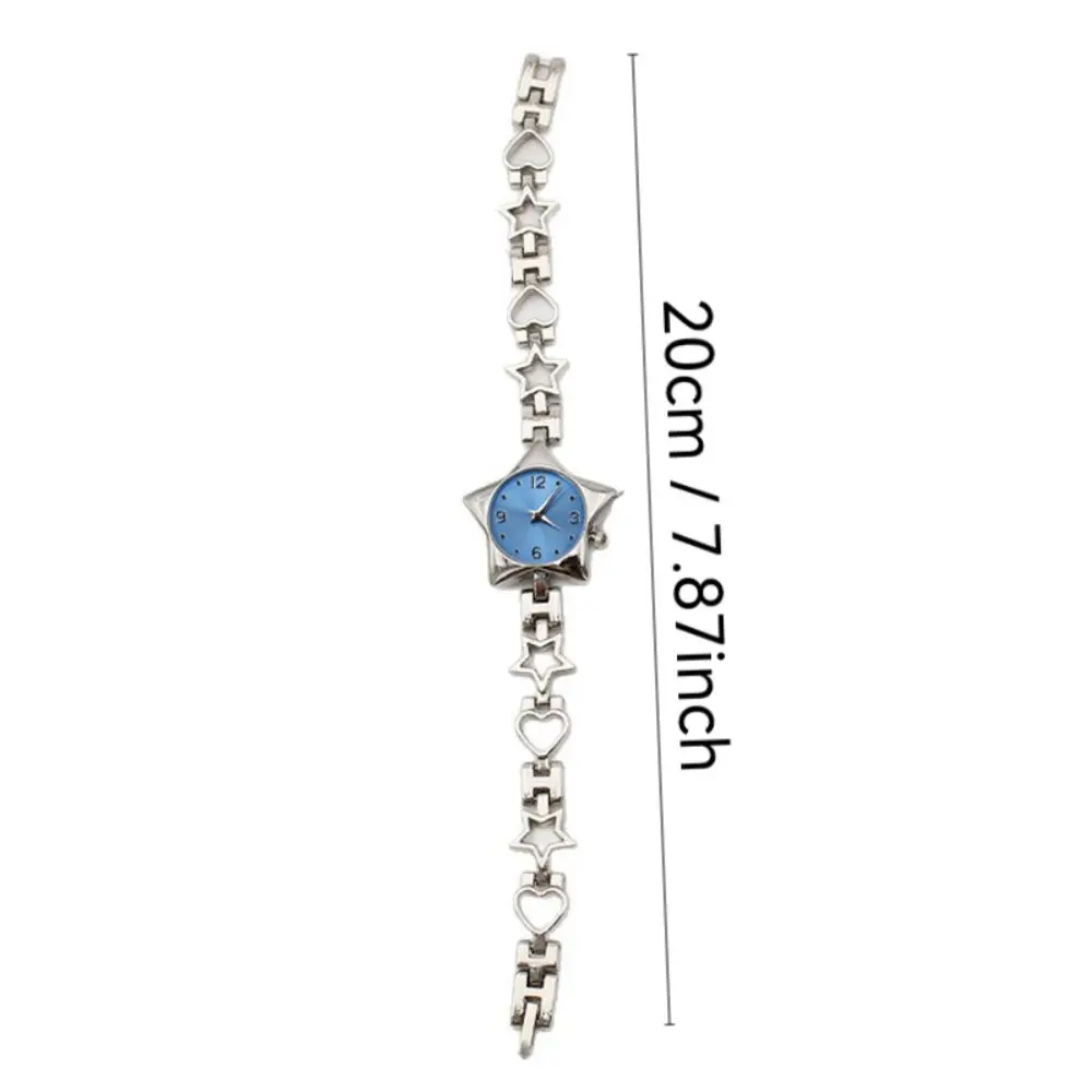 Vintage Y2K Pocket Watch Charm Bracelets Star Shape Charm Adjustable Chain Clock Pendant Zinc Alloy Bag Decoration Women