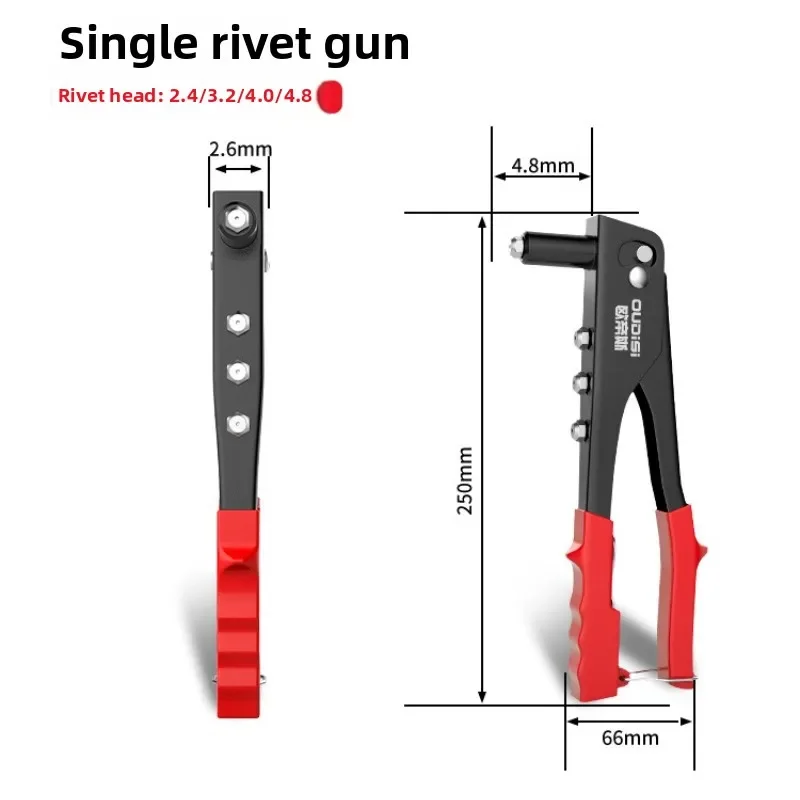 Professionele Heavy Duty Klinknagel Pistool Hand Klinkhamer Tool Kit met 100 Stuks Klinknagels voor Meubels Trailer Boot-Pop Rivet Gun Set