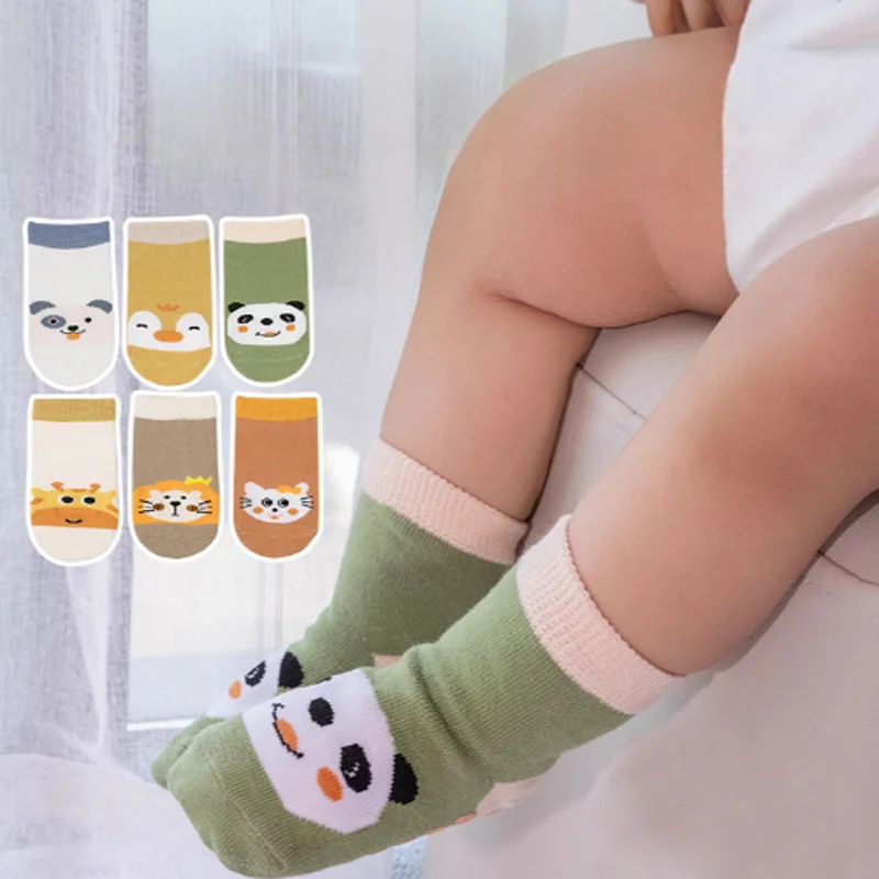 

3Pair/lot new anti slip cute cartoon children's baby socks