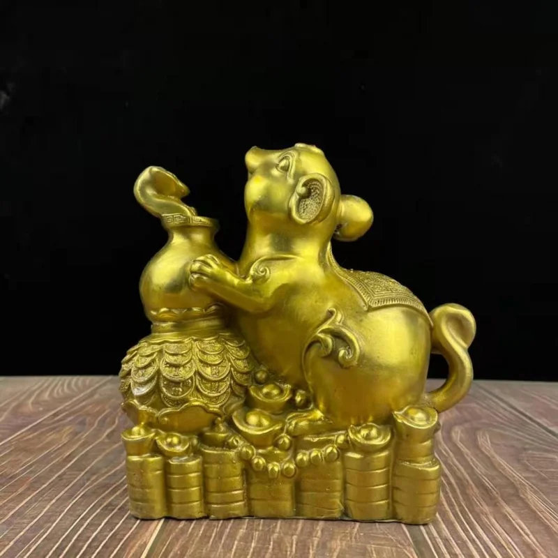 Guyunzhai Gold Gourd Fu Lu Ingot Crafts Brass Mouse Ornaments