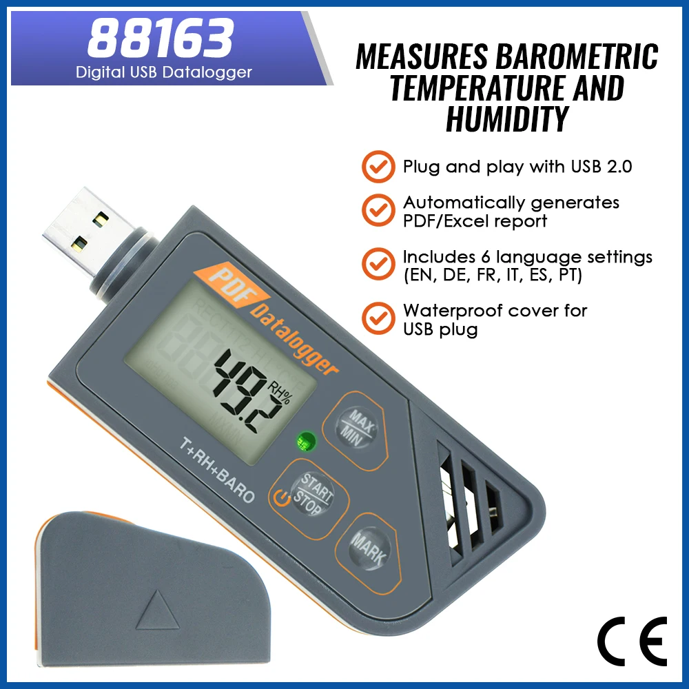 

Digital USB Datalogger Barometric Temperature & Humidity Tester PDF Excel Report Format