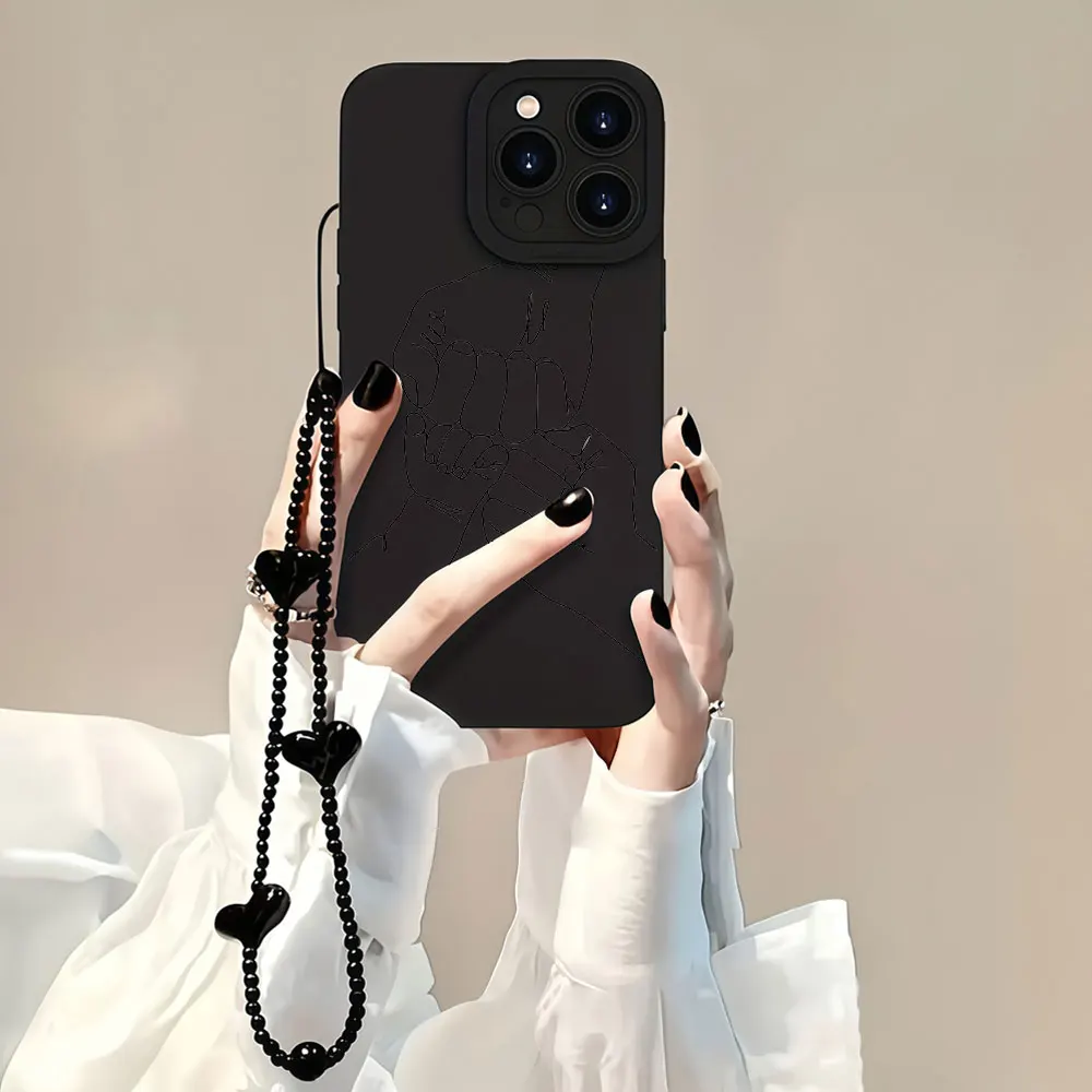 With Strap INS Family Hands Phone Cases For Samsung Galaxy S26 S25 S24 S23 Ultra S22 FE Plus A56 A54 A26 TPU Shockproof Cover