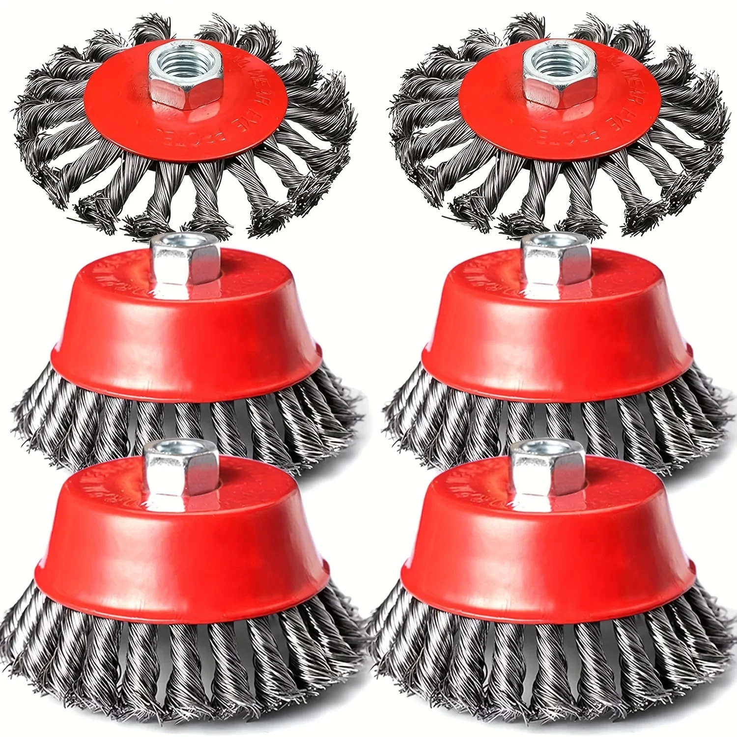 

4-Inch Wire Wheel Cup Brush Set for Grinder - Bowl & Ship Plate Type Wire Winches, Polishing & Rust Removal Wheels
