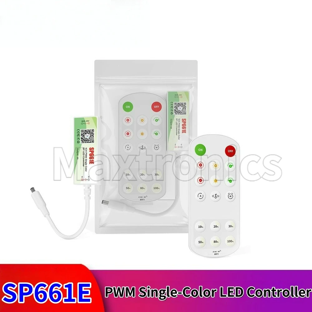 SP661E-SP665E DCV5-24V Bluetooth 1-5CH SPI PWM LED Controller APP RF Remote SingleColor CCT RGB RGBW RGBCCT Neon FCOB LightStrip