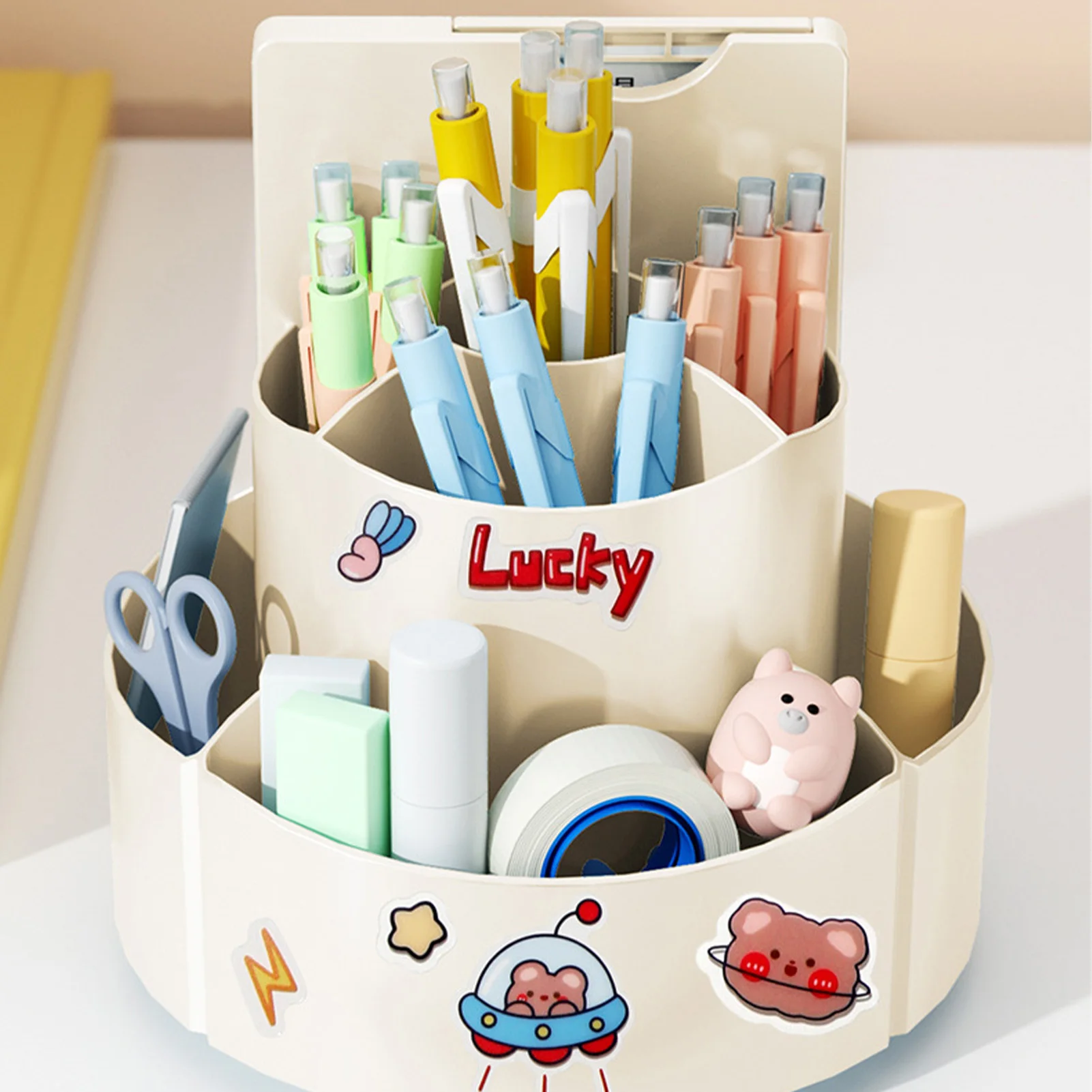 Rotatin Holder Chore Chart Convenient 360 Degree Rotating Storage Box Suitable for Rulers Scissors Markers