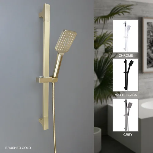 하이 퀄리티 ABS 핸드 헬드 샤워헤드 고압 레인 샤워 분무기 세트, 벽 마운트 슬라이드 바, 호스 브래킷 포함, 3 가지 기능  Best5