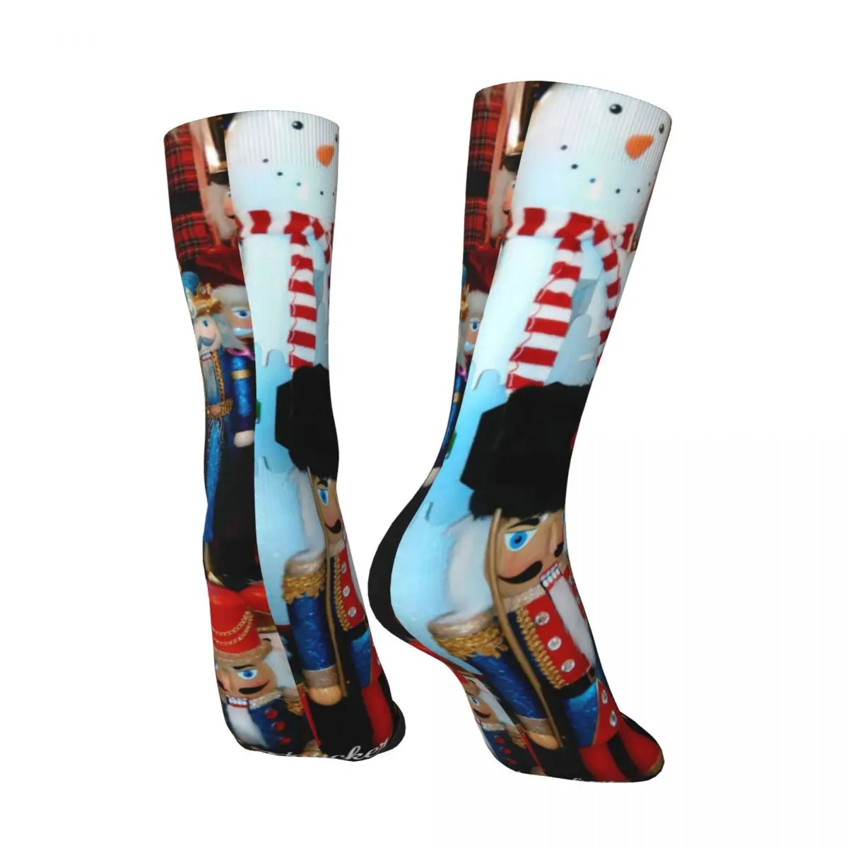 Chaussettes de Noël vintage à imprimé casse-noisette pour filles, bas d'hiver coordonnants, motif confortable, chaussettes de cyclisme