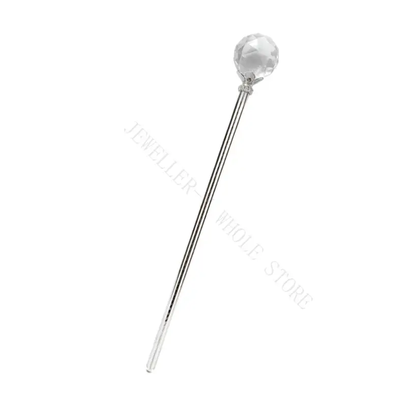 R7UF Luxurious Cosplay Staff Dazzling Crystal Ball Beauty Queen Scepter For Anime Event Character Transformation Photo Prop