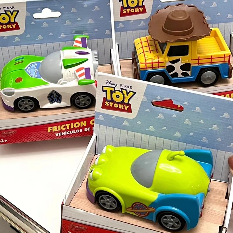 5 Styles Disney Toy Story Buzz Lightyear Woody Jessie Rex Alien Cartoon Model Inertial Pull-back Free Wheel Car Toys Kids Gift