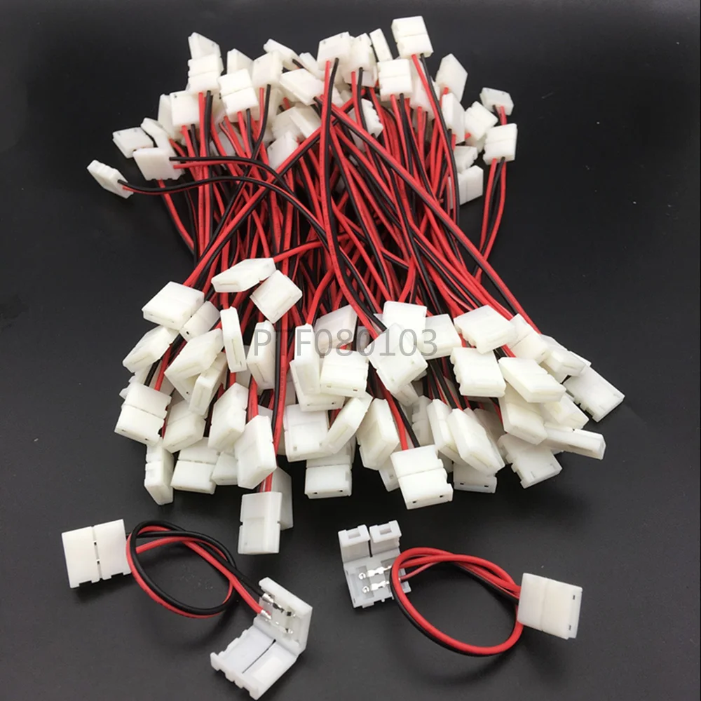 Connector for10mm 3528 5050 5630 RGB RGBW LED Strip  IP20 Non-waterproof 2 Pin Tape Light To Wire