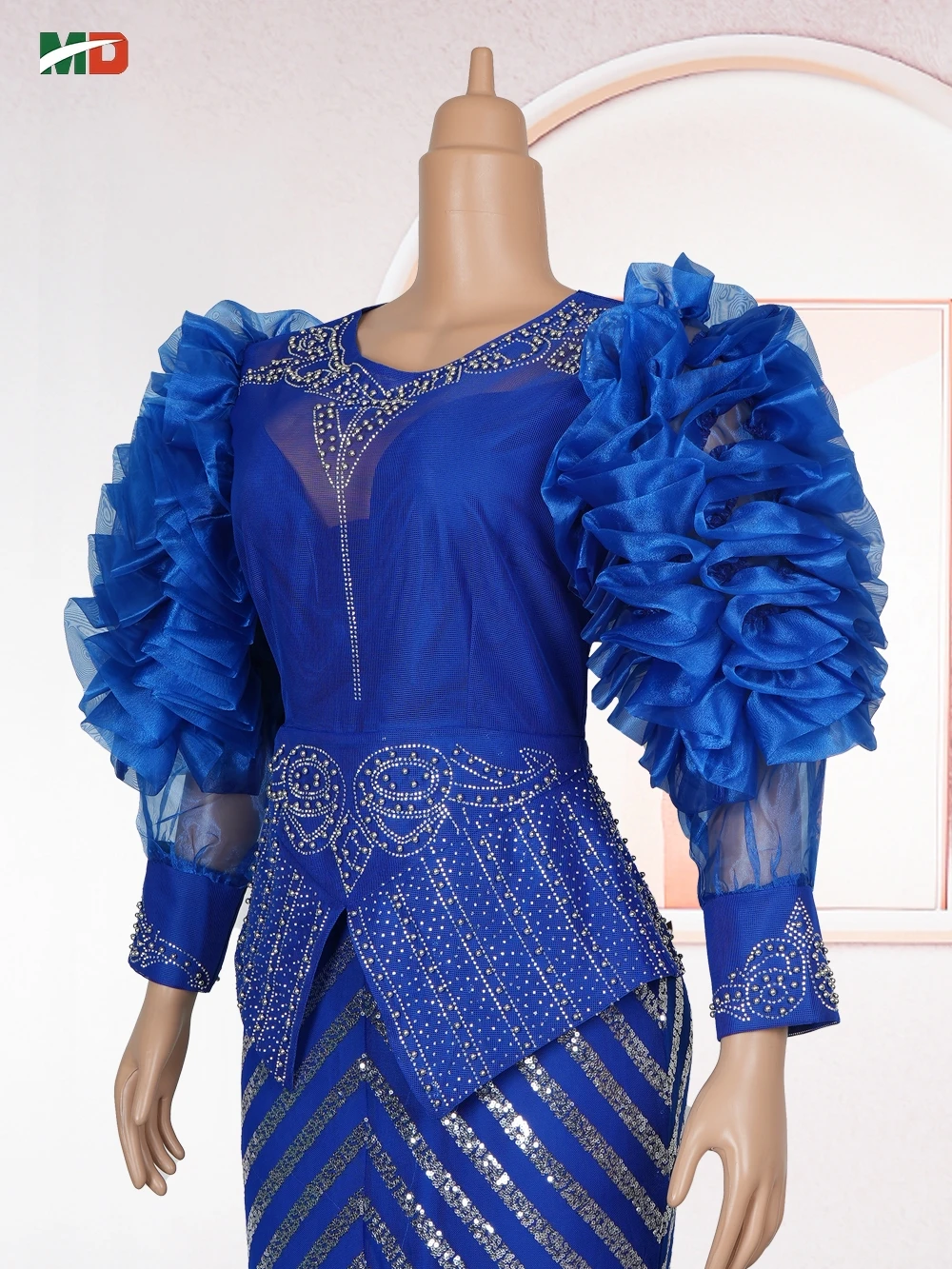 MD Paillettes Plus Size Abiti da festa africani per le donne Moda Dashiki Ankara Abito da sera da sposa Elegante Natale 2025 NUOVO vestito