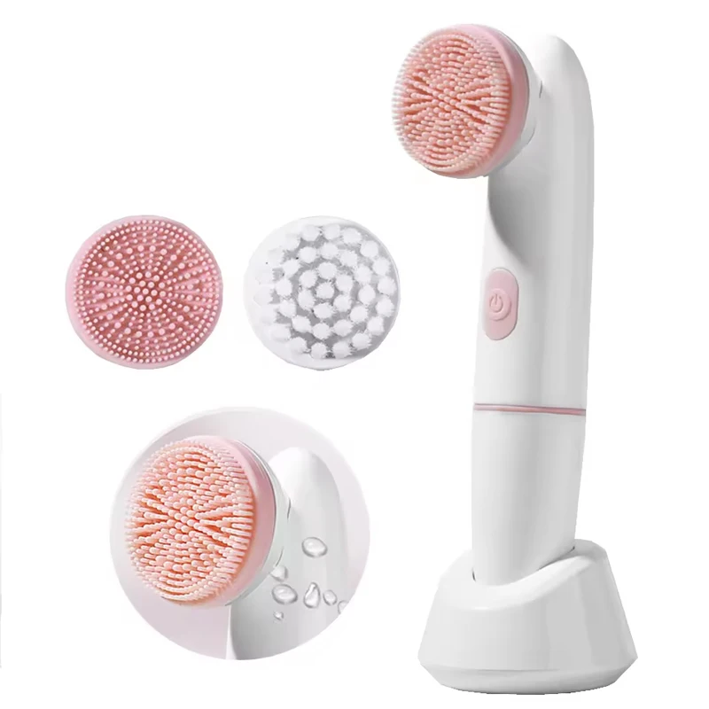 Square Electric Facial Cleansing Brush Silicone Rechargeable Introducer Beauty Device Ultrasonic Face Cleaning Massage Tool - view 4