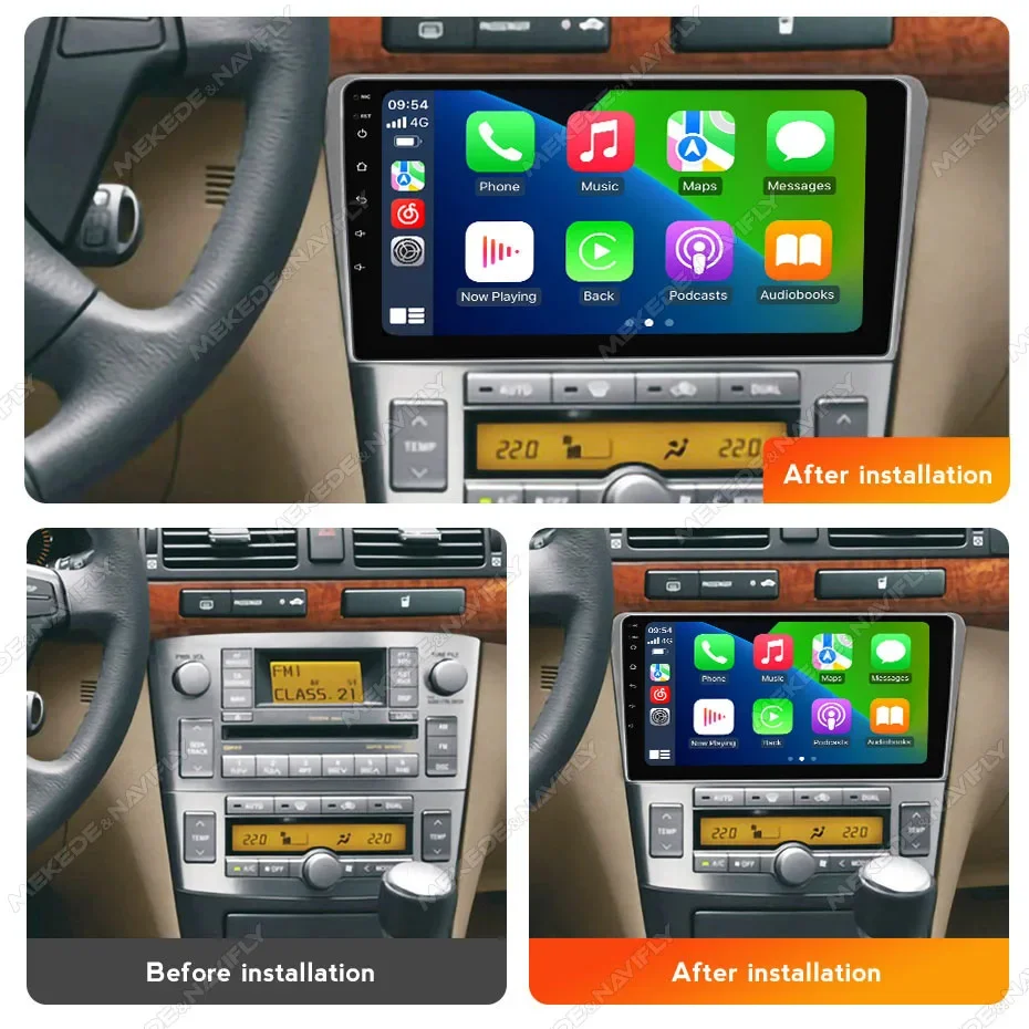 Android 14 Car radio Head unit For Toyota Avensis T25 2002 - 2008 Multimedia Player car intelligent system GPS Carplay+Auto WIFI