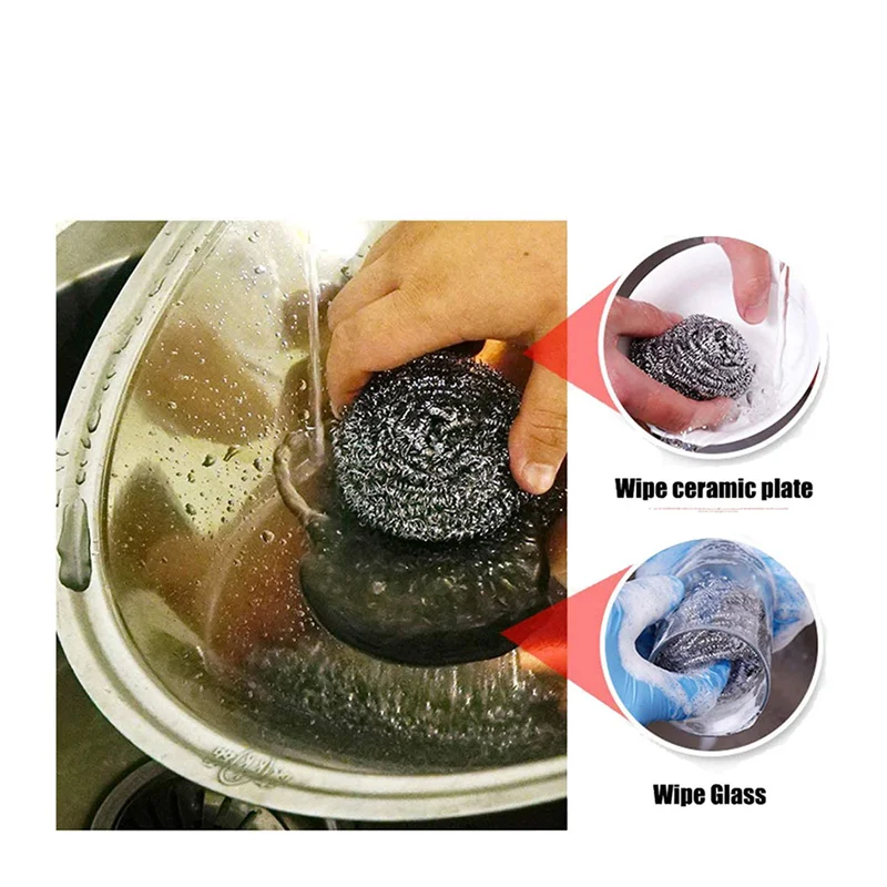 

160 PCS Stainless Steel Sponges Scrubbers, Utensil Scrubber Scouring Pads Ball For Removing Rust Dirty Cookware Cleaner