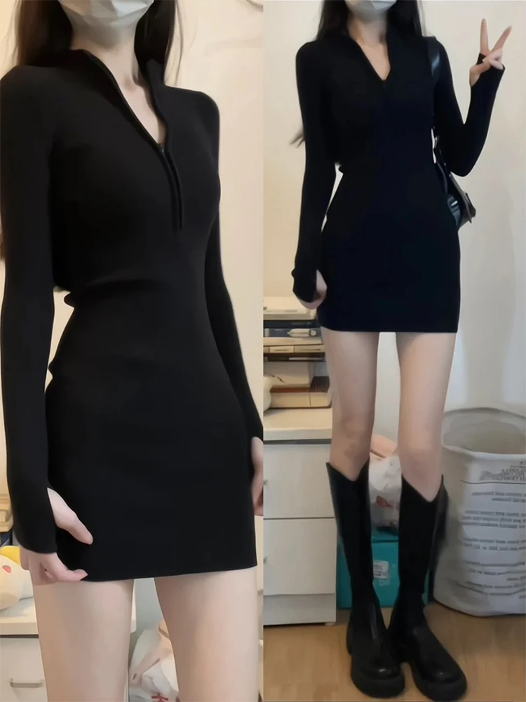 Saia Bodycon de Malha Longa para Mulheres, Nova Coleção Outono/Inverno, Cintura Alta, Camada Base de Roupa Íntima