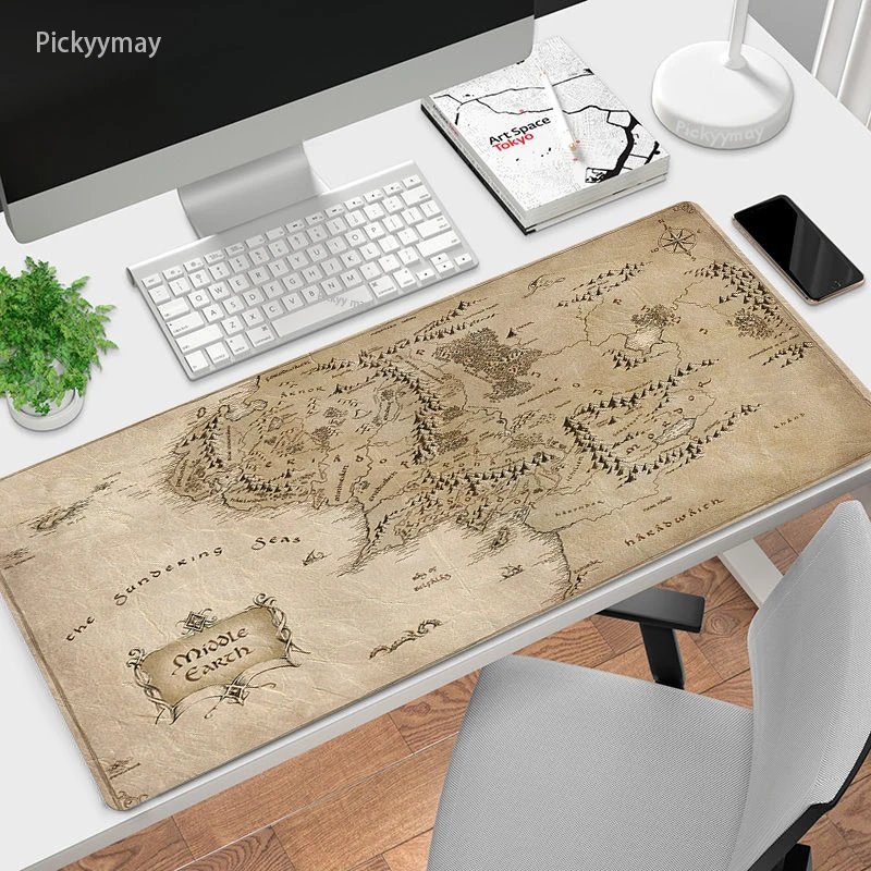 Old Map Deskmat Popular Large Mouse Pad 900x400 Deskpad Computer Mousepad XXL Rubber 4mm PC Table Mat Locking Edge Dropshipping