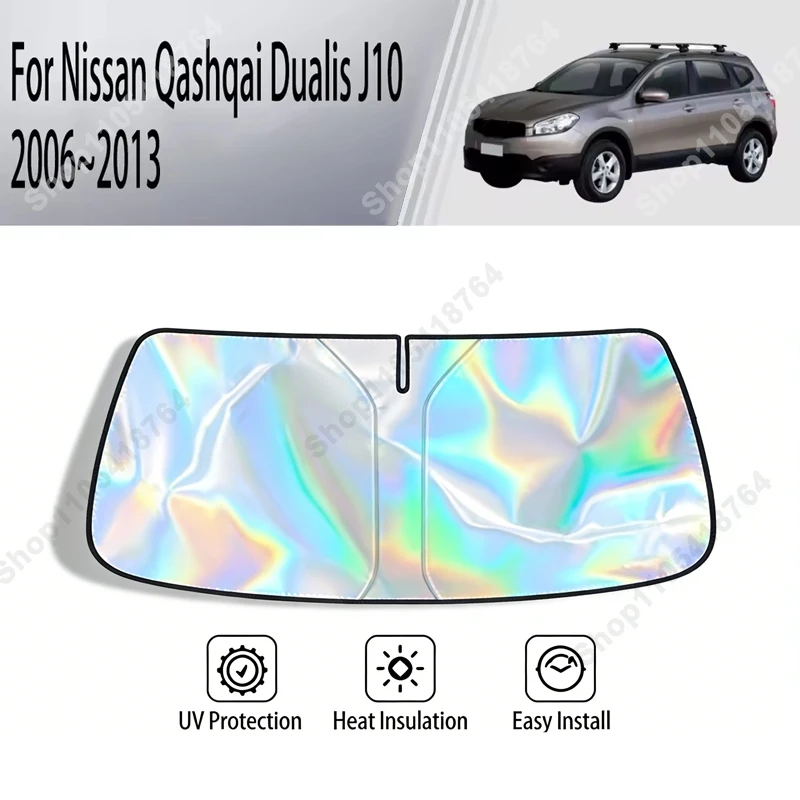 UV Reflective Heat Protection Foldable Front Windshield Sunshade For Nissan Qashqai Dualis J10 2006-2013 Custom Car Interior