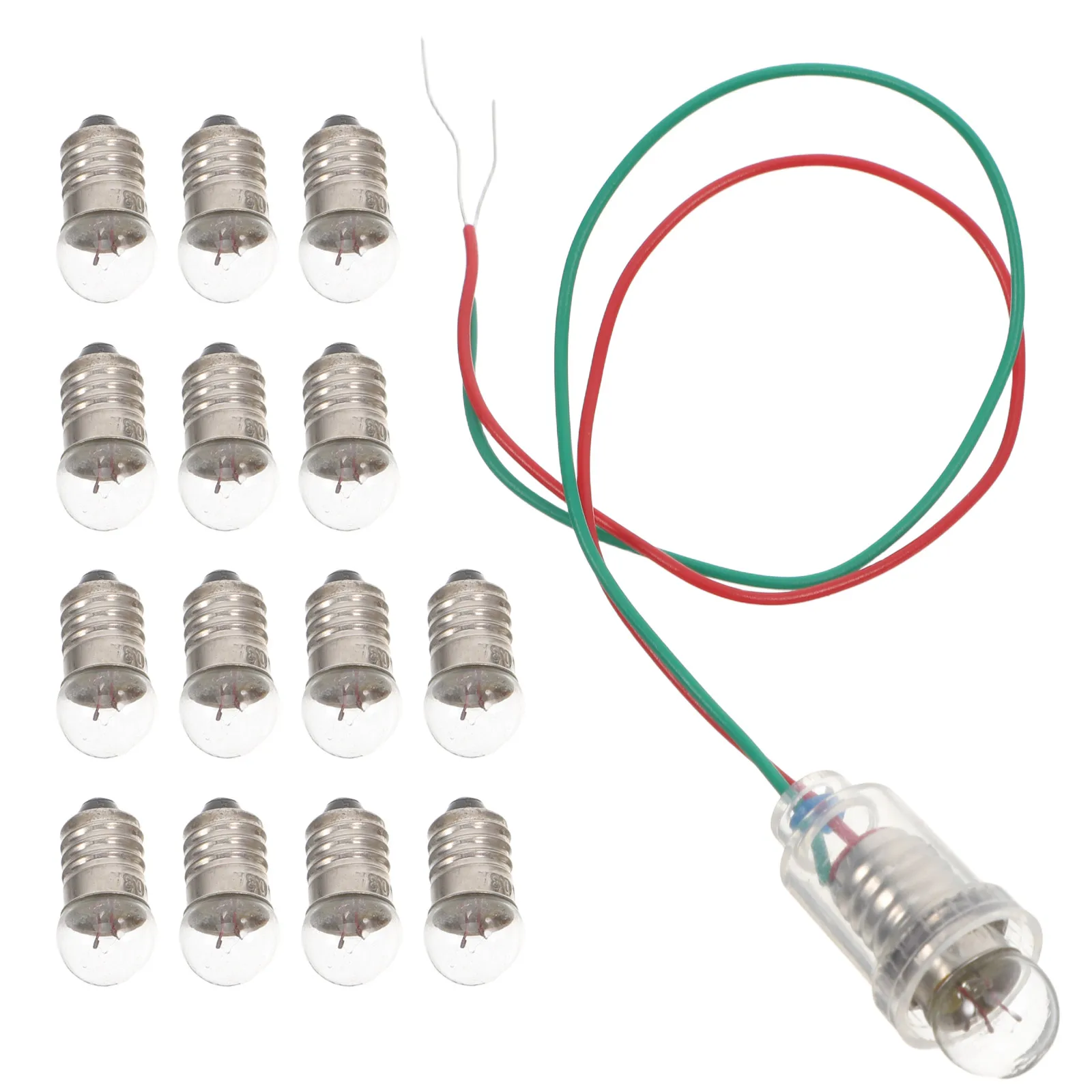 

20Pcs Miniature Screw Light Bulb Holders with Wire Plastic Mini Lamp Base for Physics Experiment Indicator Flashlight