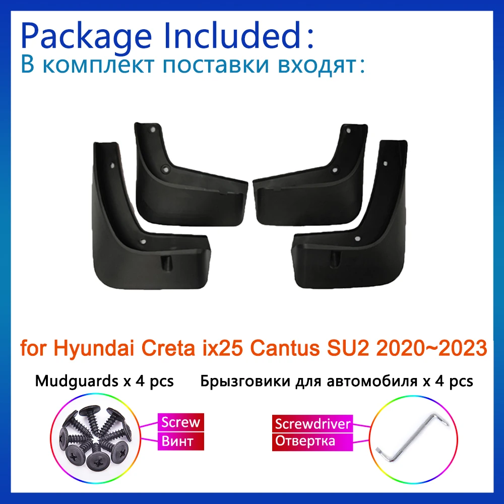 

4x For Hyundai Creta ix25 Cantus SU2 2020 2021 2022 2023 Mudguards Fender Mud Flaps New Guard Splash Front Rear Car Accessories