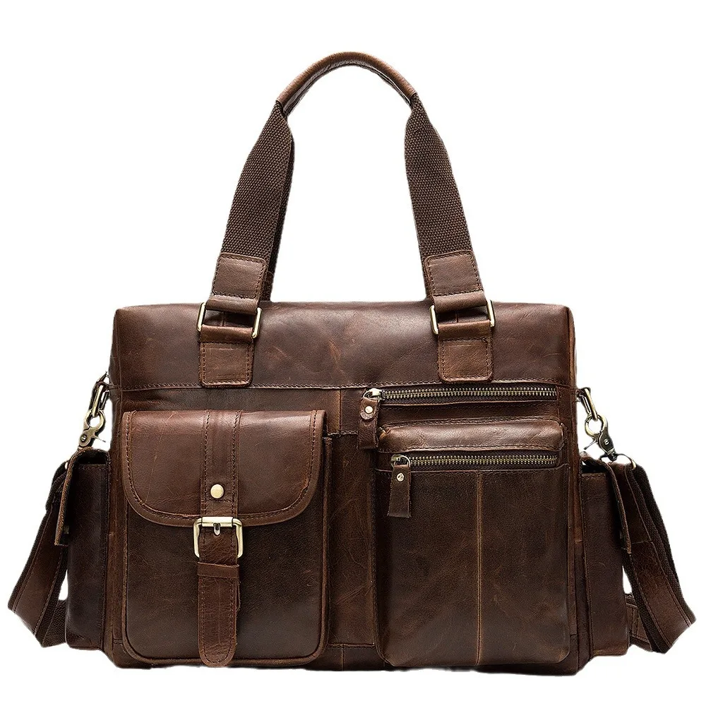 

Retro Travel Bag Large Capacity Cowhide One Shoulder Handbag Horizontal Outdoor Business Travel Hand Luggage Bag Crossbody Bag