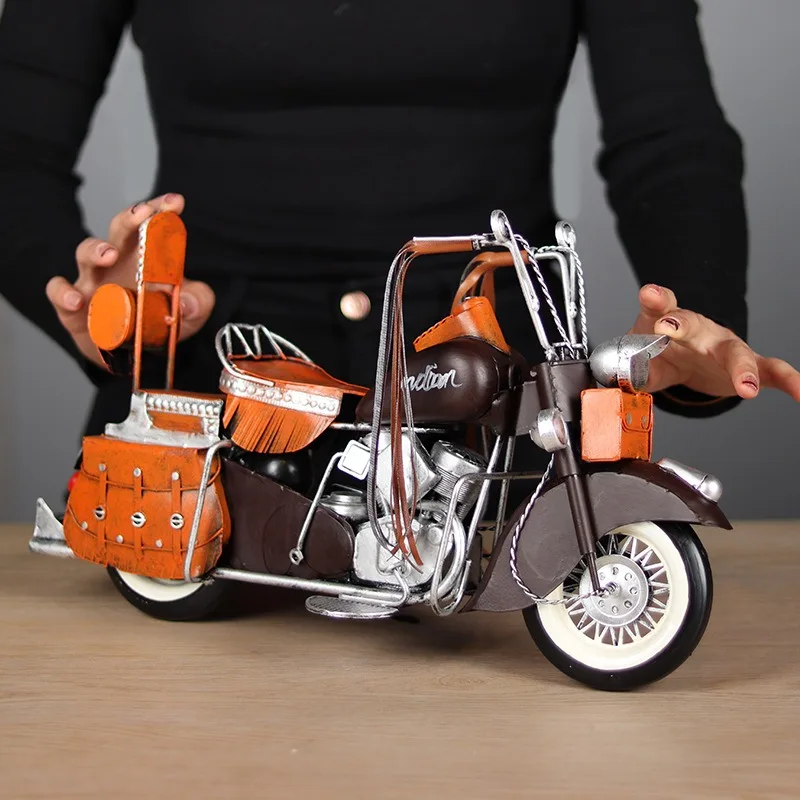 

Simulation Indian motorcycle model window decoration ornament handmade metal handicrafts graduation gift wholesale