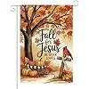 Christian Fall Decor for Outside Red Cardinal Autumn Garden Flag cci