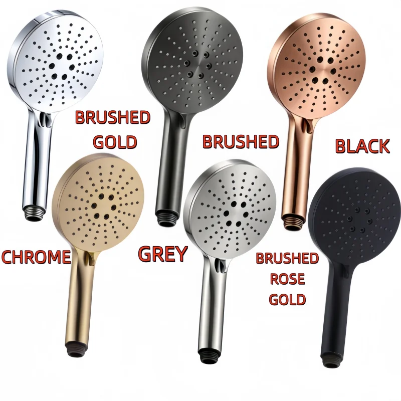 Brushed Gold Handheld Shower Set Wall-Mounted ABS Handheld Shower Head With Hose And Shower Bracket Bathroom Shower Accessories