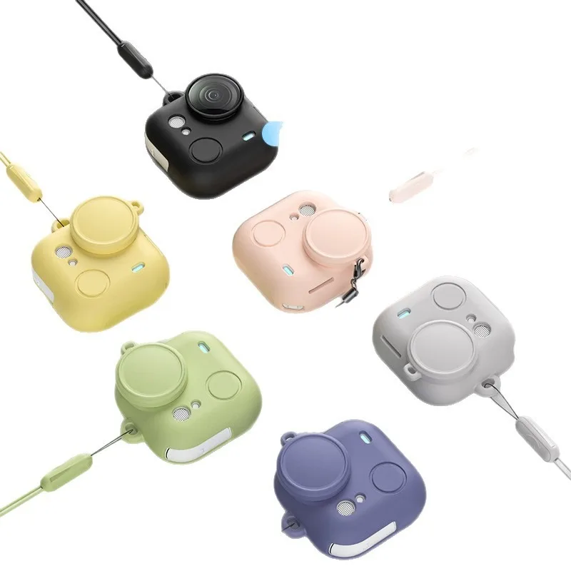 Silicone Protective Cover, For Insta 360 Go Ultra  Thumb Camera Anti Drop Case Protective Set Accessories Case Lens Cover