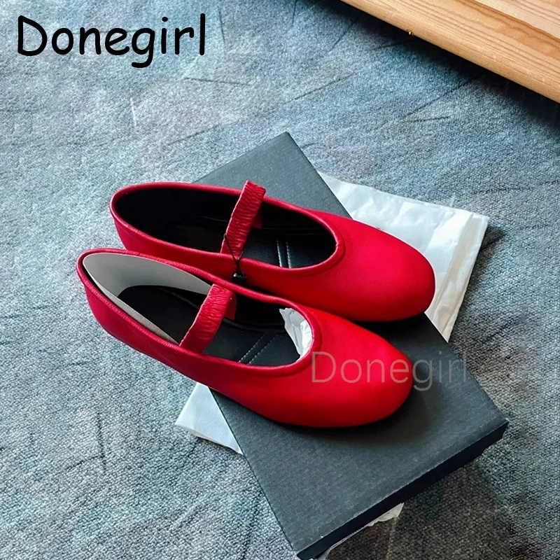 Women's genuine leather round toe slip-on mary jane ballerinas high quality soft comfortable espadrilles ballet flats shoes