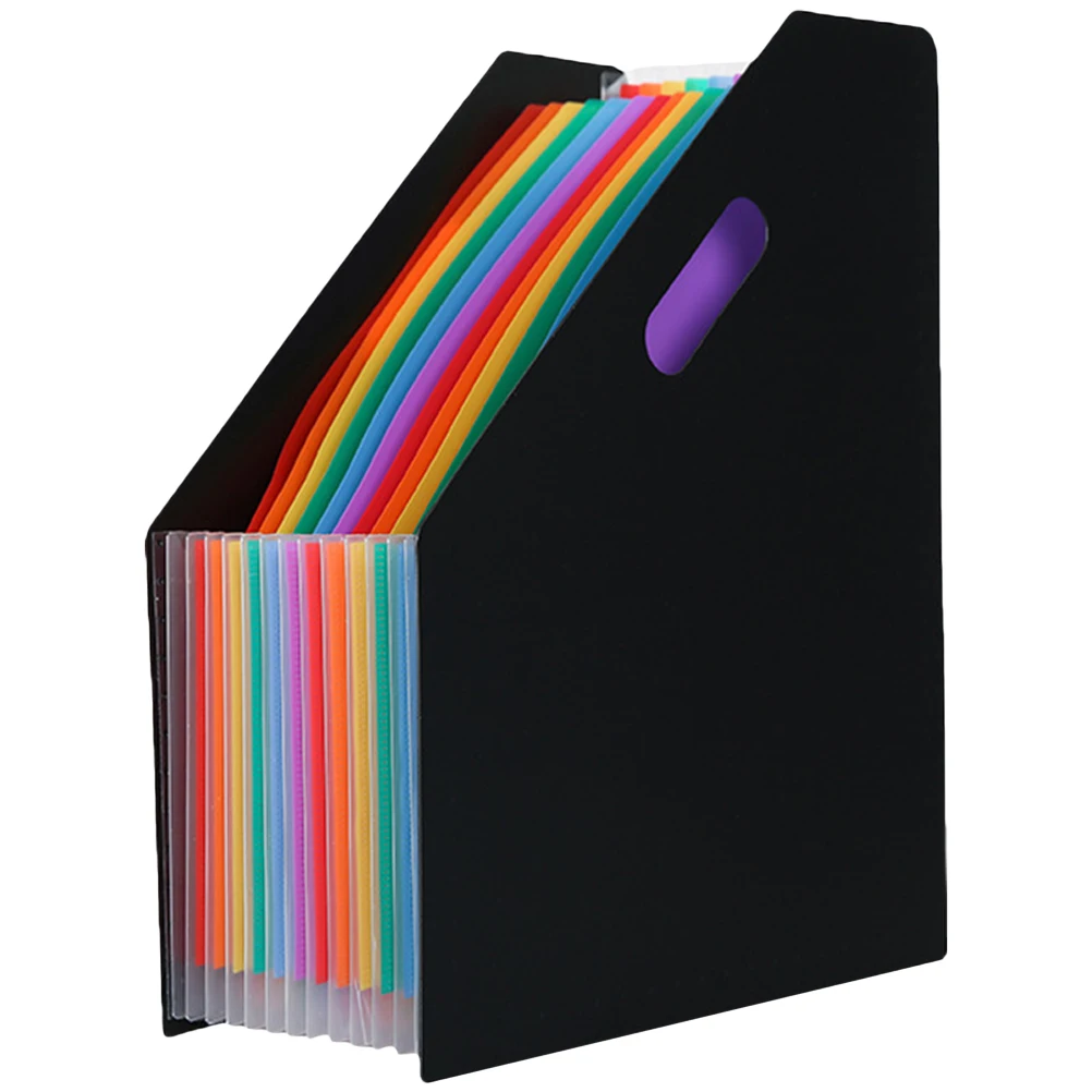 

Large Capacity File Plastic A4 Size Black Expandable Accordion Files Organizer Student Paper Folder Standing Document