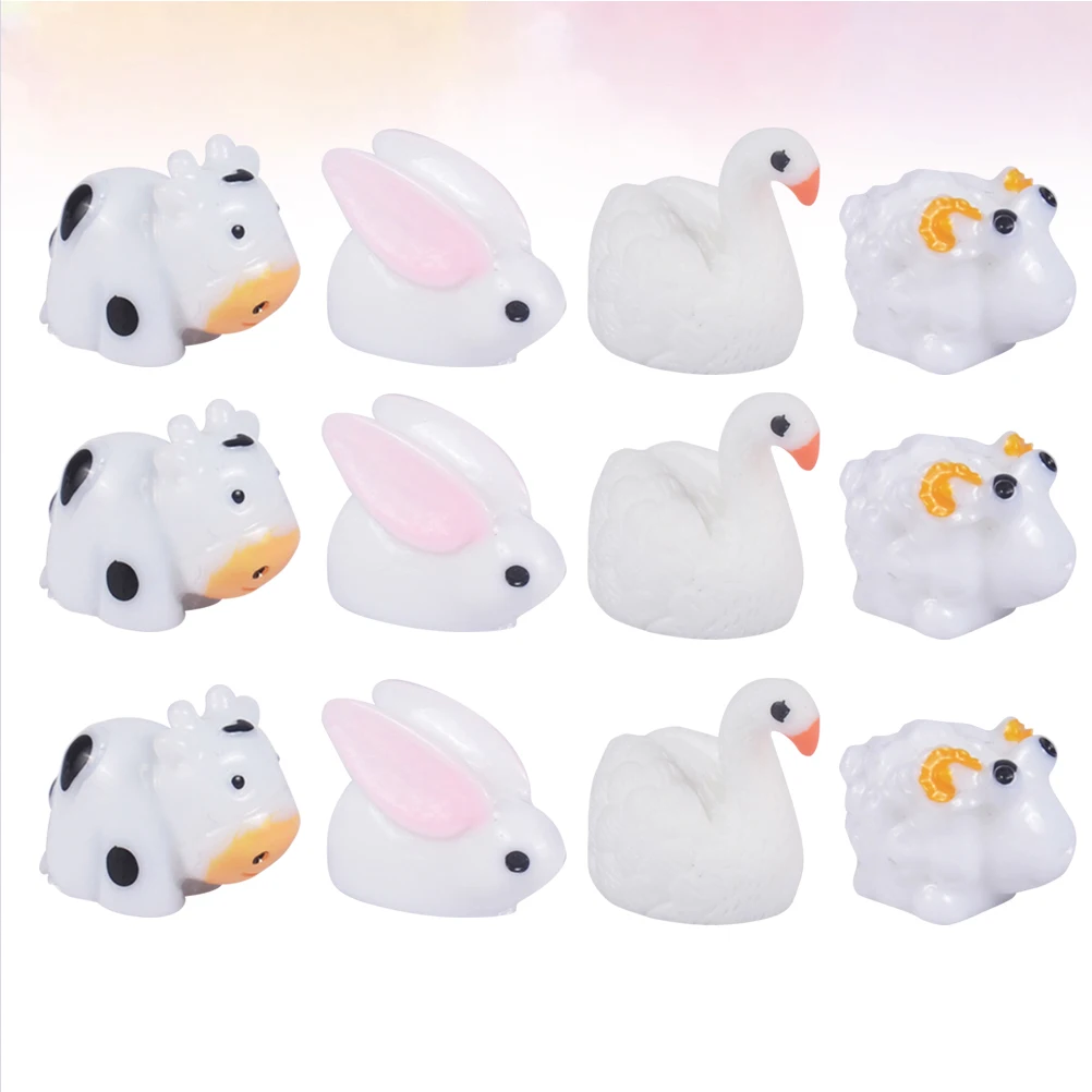 

20pcs Micro Decor Resin Animal Micro Lanscape Animal Models 3D Figurines For Home Garden Diy Phone Case Accessories