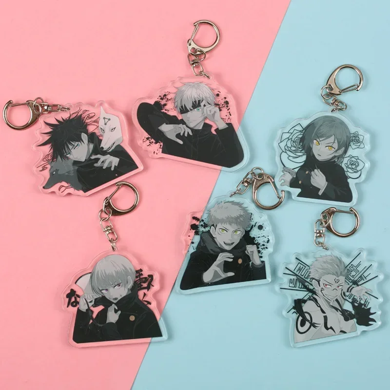 1pcs Hot Anime Jujutsu Key Chain Fushiguro Megumi Satoru Gojo Ryomen Sukuna Inumaki Toge Keychain Cosplay Jewelry Gifts