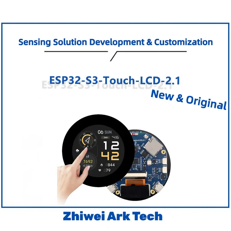 

ESP32-S3 2.1 "Round Touch Dev Board | 480x480 IPS, Dual-Core 240MHz & QMI8658C Sensor for Industrial IoT/HMI