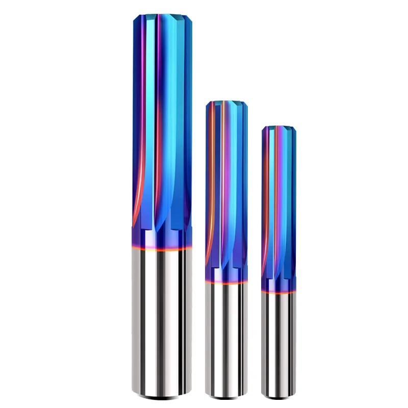 68 degree blue nano coating tungsten steel reamer alloy high-precision spiral reamer with straight shank machine reamer11-20mm