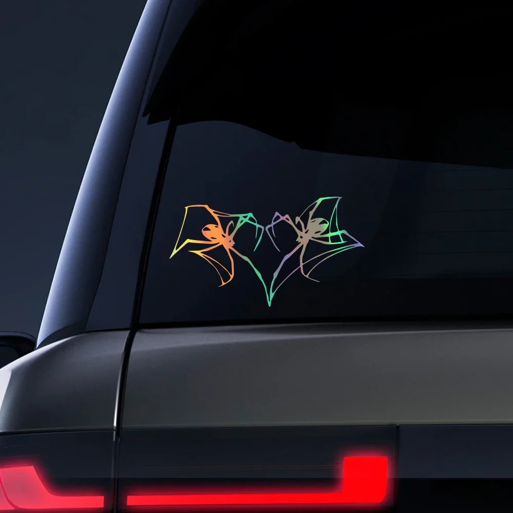 

25.4x14cm Black Widow Spiders Heart Reflective Car Sticker Auto Body Window Motorcycle Vinyl Decal Car Decoration Accessories