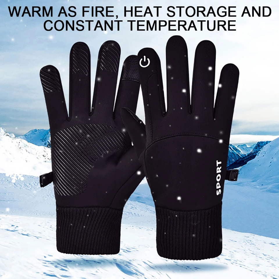 Winter Outdoor Sports Gloves Waterproof Wear-resistan Windproof Skiing Cycling Climbing Hiking Non-Slip Touch Screen Warm Gloves