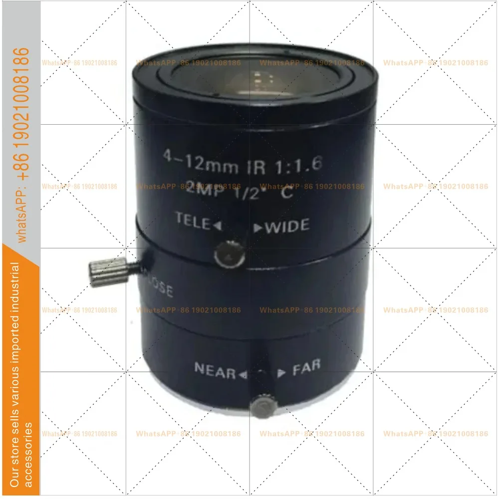 Industrial lens manual zoom 4-12mm focal length 2 million high-definition pixels 1/2 inch