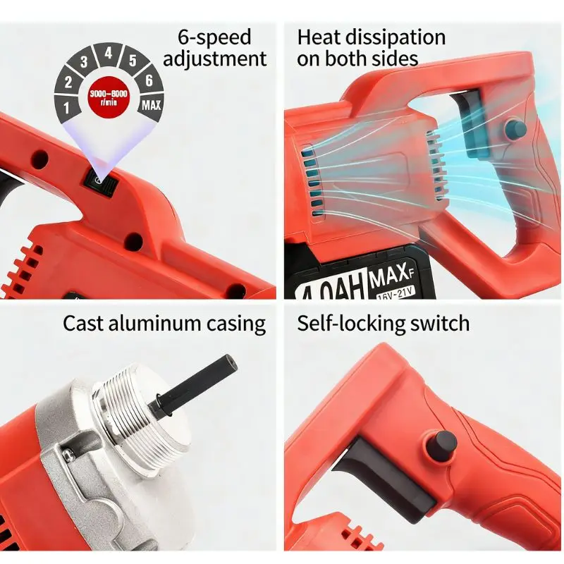 Rechargeable Handheld Concrete Vibrator New Brushless Lithium-ion for Cement Pouring Construction