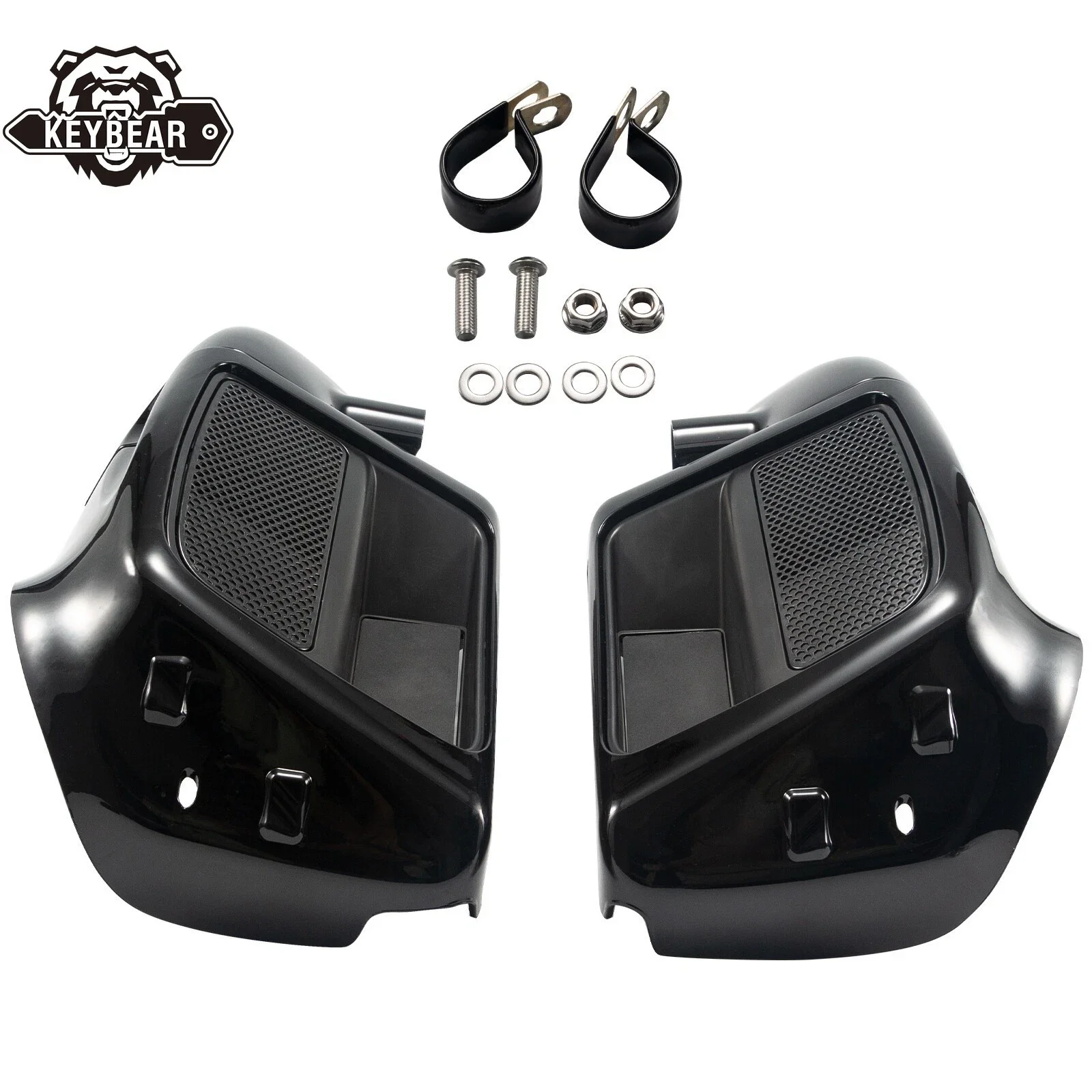 

Gloss Black Lower Vented Fairing Leg Glove Box Fit For Harley For Touring For Street Glide FLHX For Road Glide FLTRX 14-23