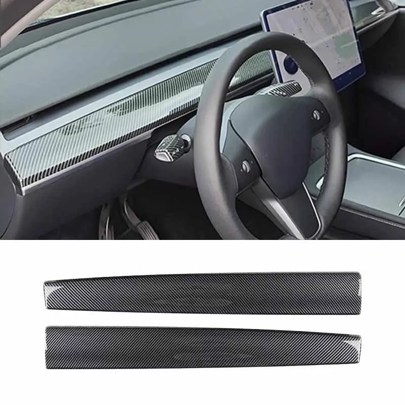 

Car Interior Dashboard Trims Dash Cover Decor Panel carbon fiber pattern For Tesla Model3 ModelY Auto Accessories