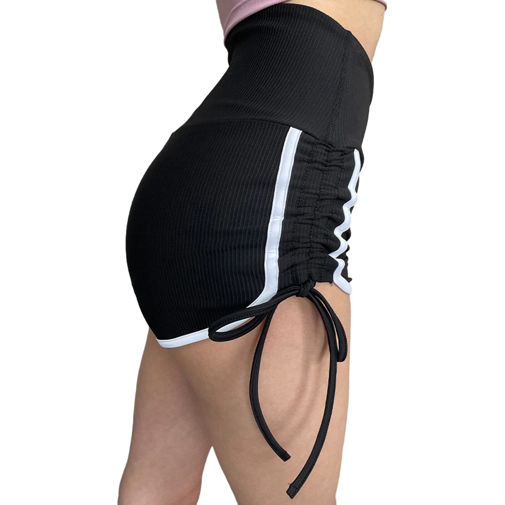 Mulheres verão shorts casuais lado split apertado-encaixe sexy cordão calças quentes de secagem rápida respirável esportes yoga calças curtas