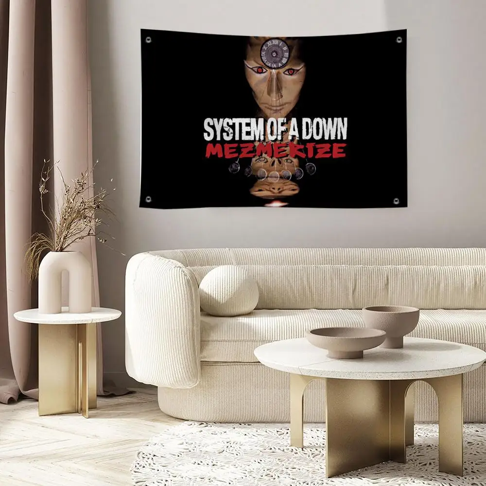 S-System Of A D-Downs Rock Band Flags Microfiber Festival Decoration Banner Indoor Outdoor Hanging for Bedroom Living Room Bar